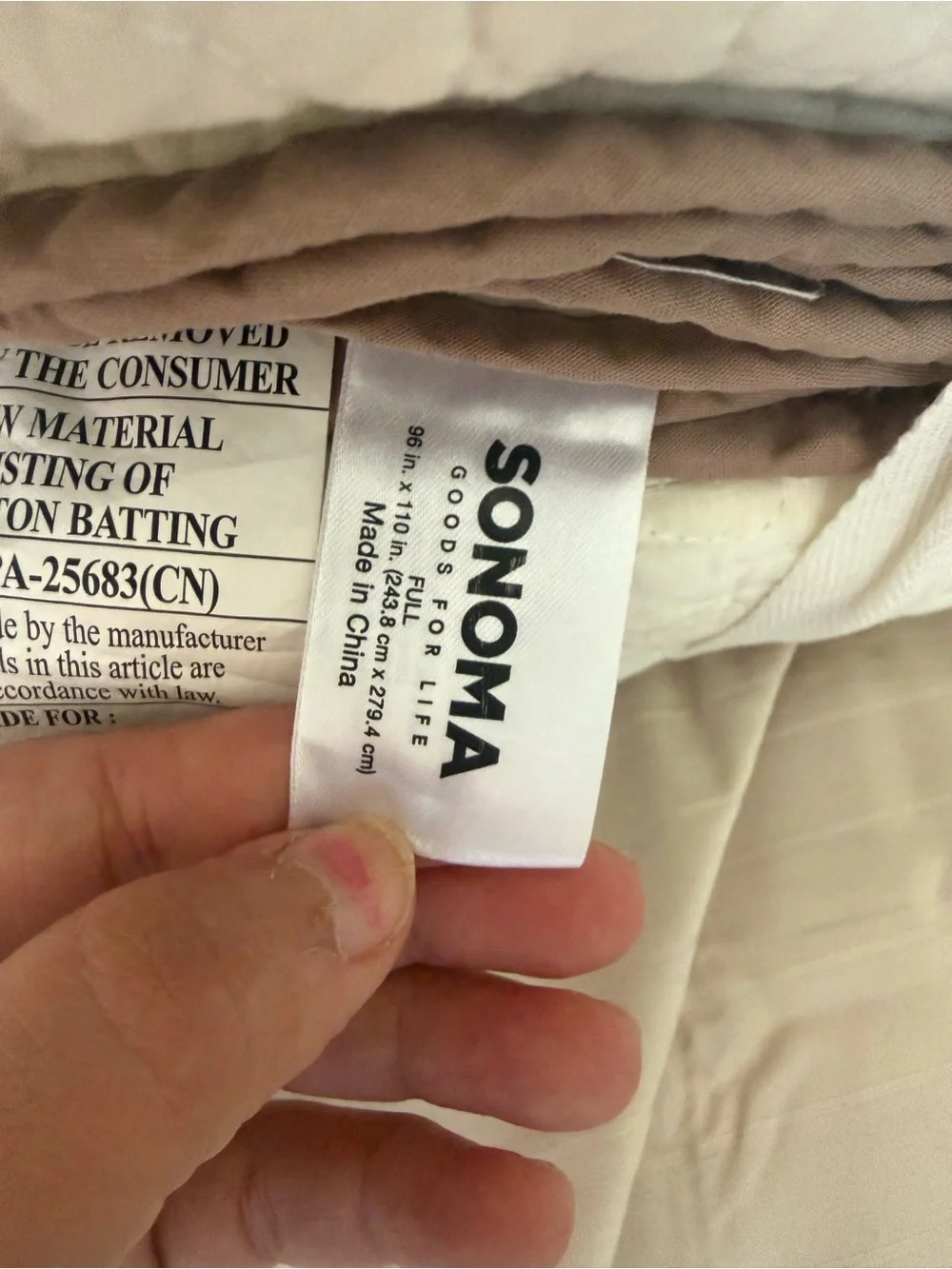 Sonoma Cream Embroidered Bedspread with Pink & Brown Floral Accents full size
